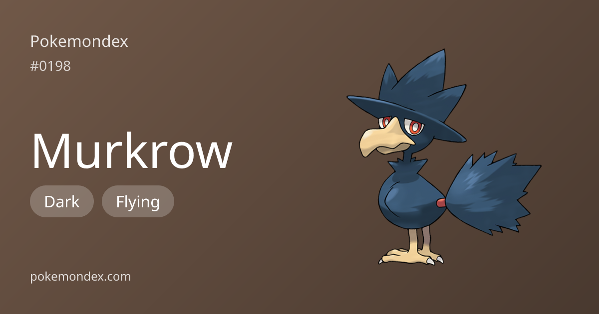 Murkrow Pokédex: stats, moves, evolution & locations | Pokemondex