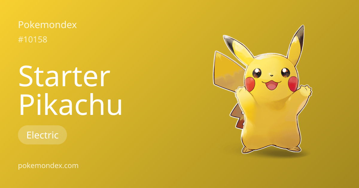 Pikachu-starter Pokédex: stats, moves, evolution & locations | Pokemondex