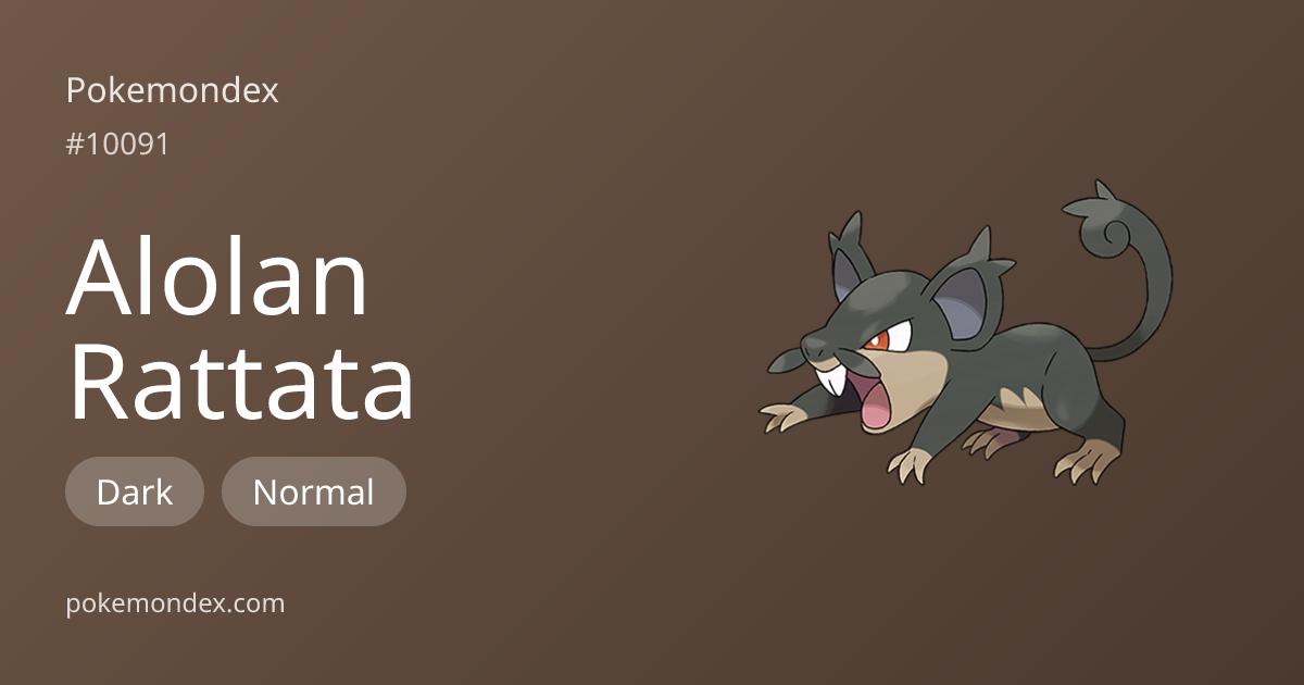 Rattata-alola Pokédex: stats, moves, evolution & locations | Pokemondex