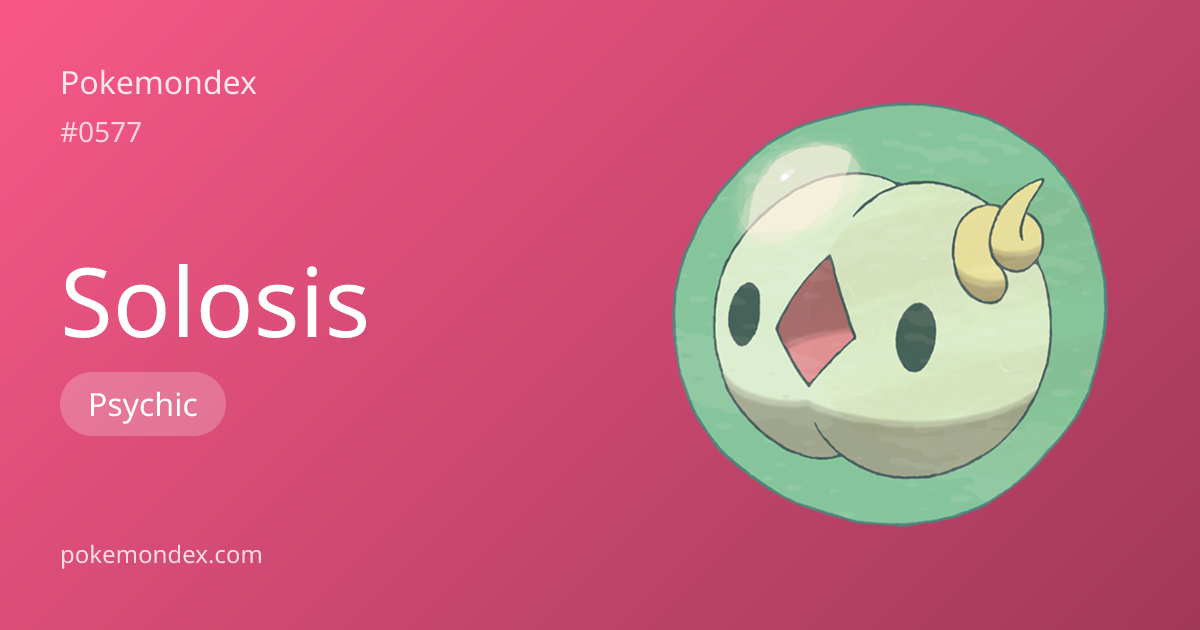 Everything About Solosis — Evolution, Moves & TCG Cards | Pokemondex