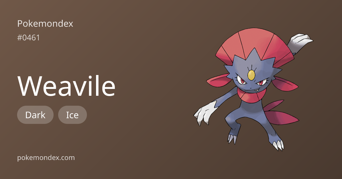 Weavile Type, Stats & Strategy — Pokemondex | Pokemondex